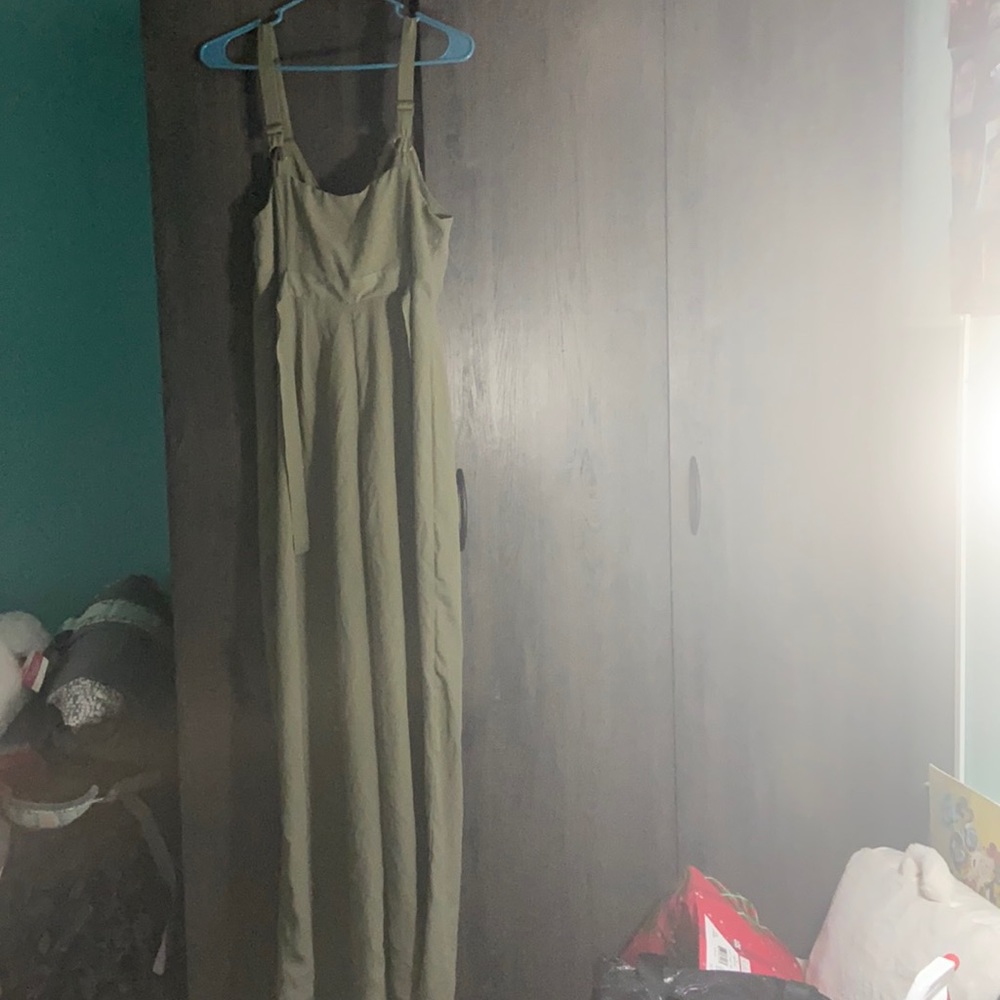 a romper, size medium, olive green